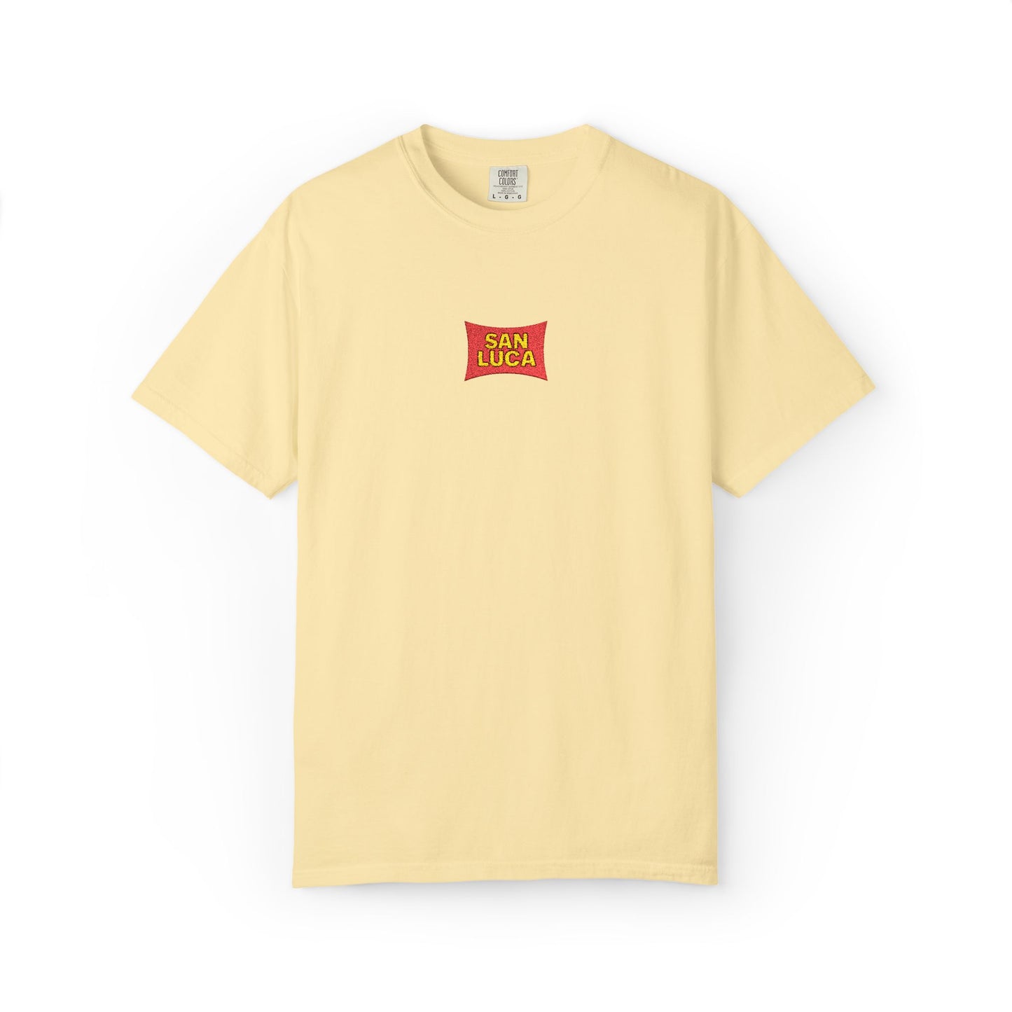 San Luca Colorful Snack-Inspired Unisex T-Shirt, Soft Casual Tee, Fun Gift for Food Lovers, Everyday Wear, Summer Vibes, Festival Attire