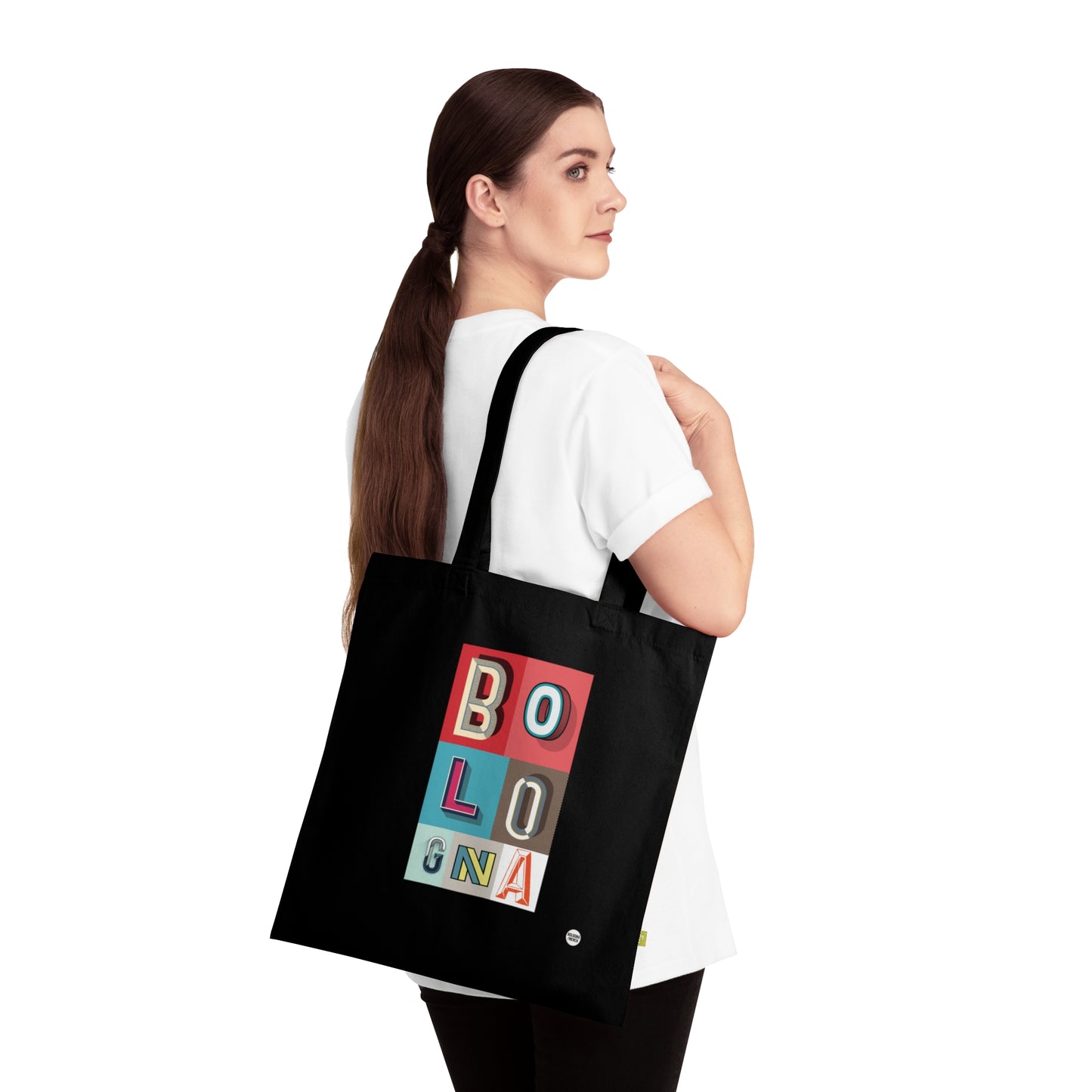 Tote Bag “Bologna” – Shopper Rossa con Stampa Tipografica