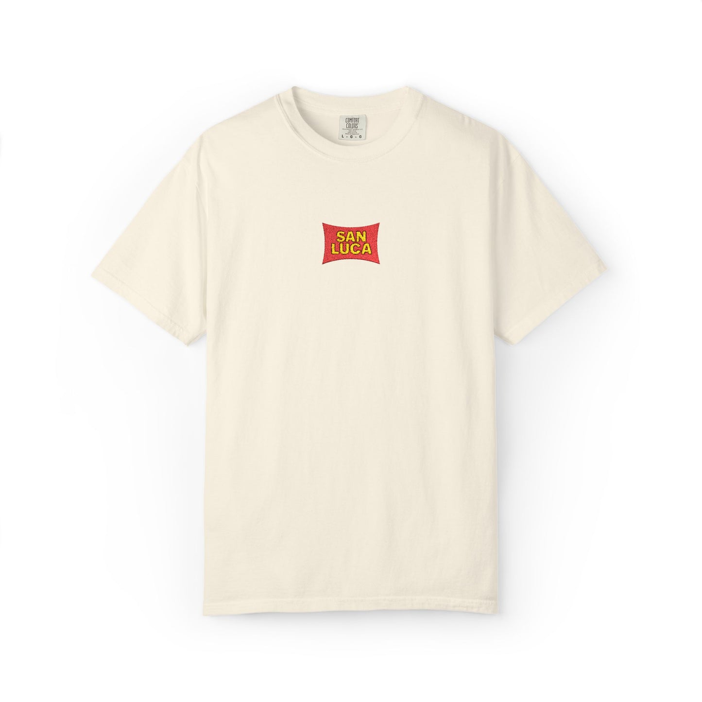 San Luca Colorful Snack-Inspired Unisex T-Shirt, Soft Casual Tee, Fun Gift for Food Lovers, Everyday Wear, Summer Vibes, Festival Attire