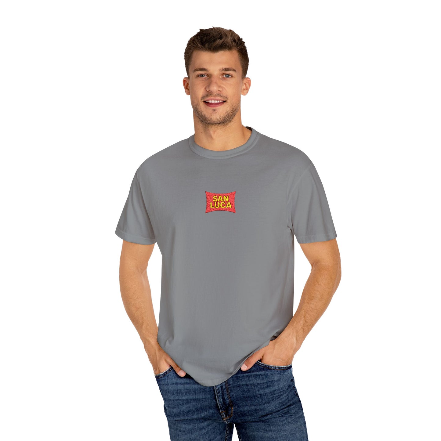 San Luca Colorful Snack-Inspired Unisex T-Shirt, Soft Casual Tee, Fun Gift for Food Lovers, Everyday Wear, Summer Vibes, Festival Attire