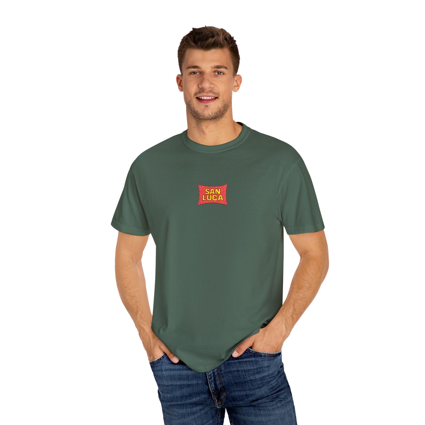San Luca Colorful Snack-Inspired Unisex T-Shirt, Soft Casual Tee, Fun Gift for Food Lovers, Everyday Wear, Summer Vibes, Festival Attire