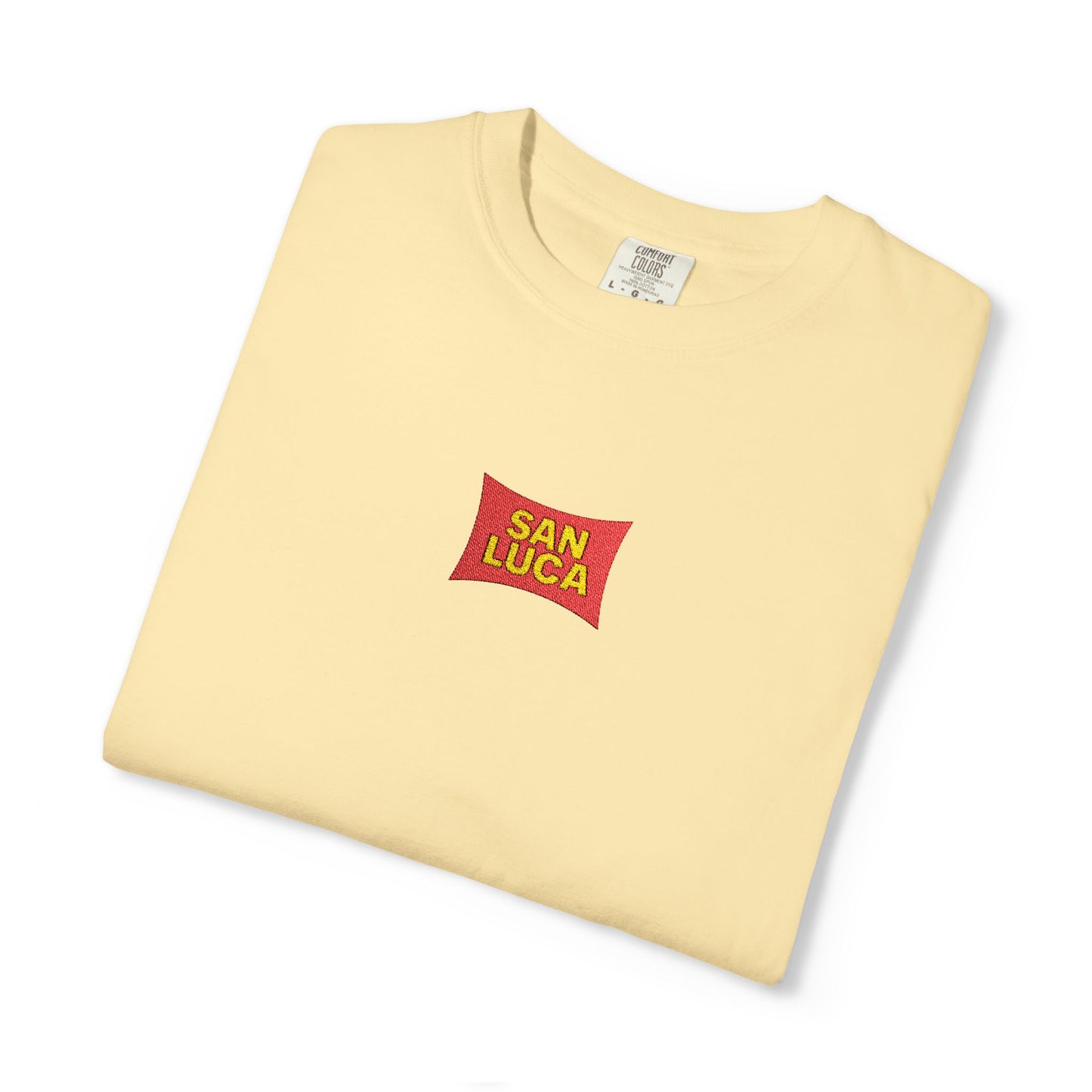 San Luca Colorful Snack-Inspired Unisex T-Shirt, Soft Casual Tee, Fun Gift for Food Lovers, Everyday Wear, Summer Vibes, Festival Attire