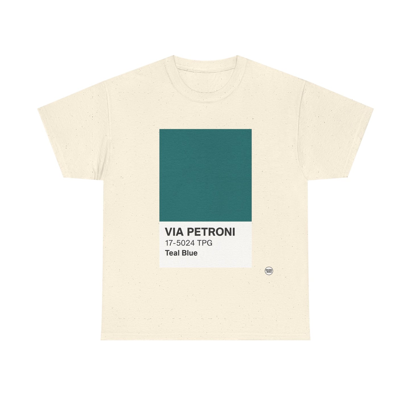 T-shirt “Via Petroni” – Teal Blue Chip color