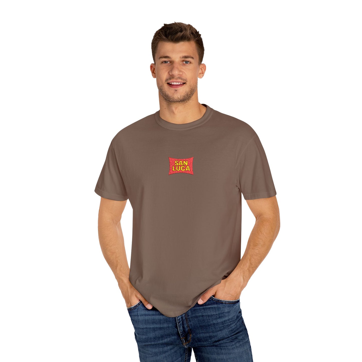 San Luca Colorful Snack-Inspired Unisex T-Shirt, Soft Casual Tee, Fun Gift for Food Lovers, Everyday Wear, Summer Vibes, Festival Attire