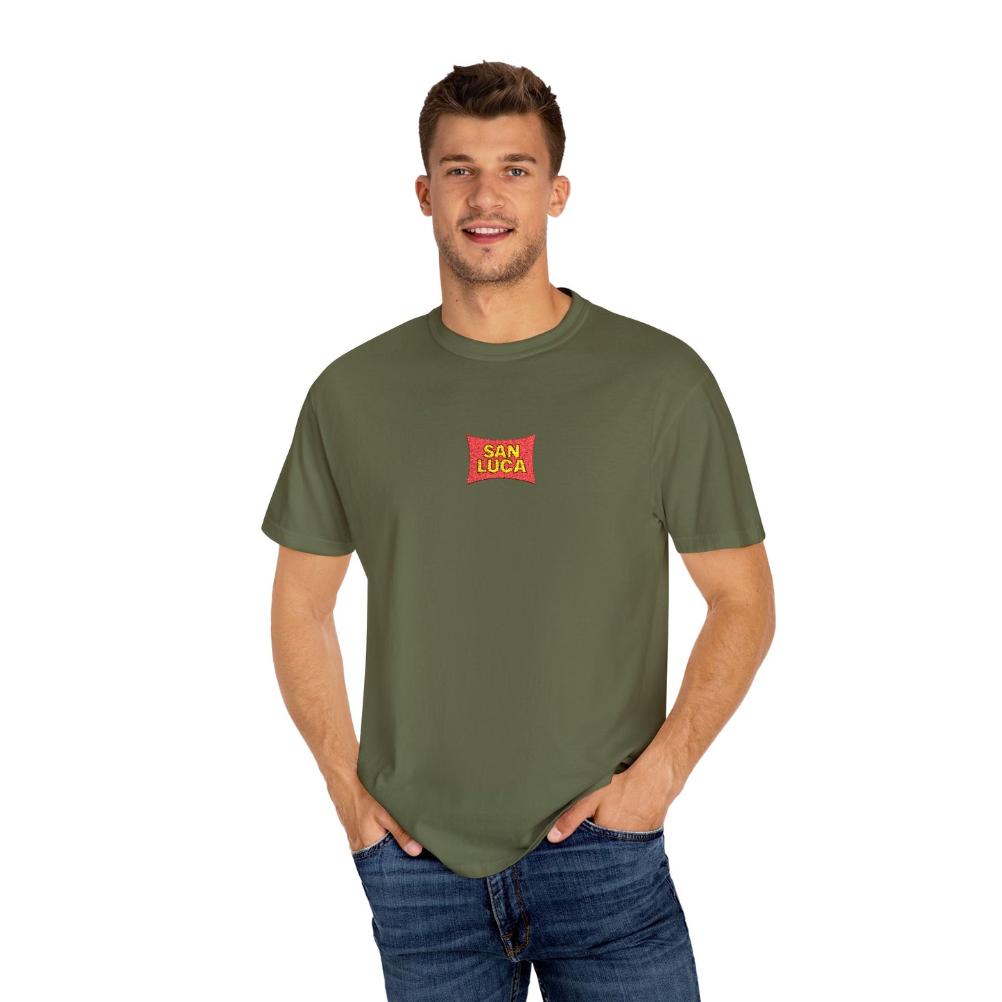 San Luca Colorful Snack-Inspired Unisex T-Shirt, Soft Casual Tee, Fun Gift for Food Lovers, Everyday Wear, Summer Vibes, Festival Attire