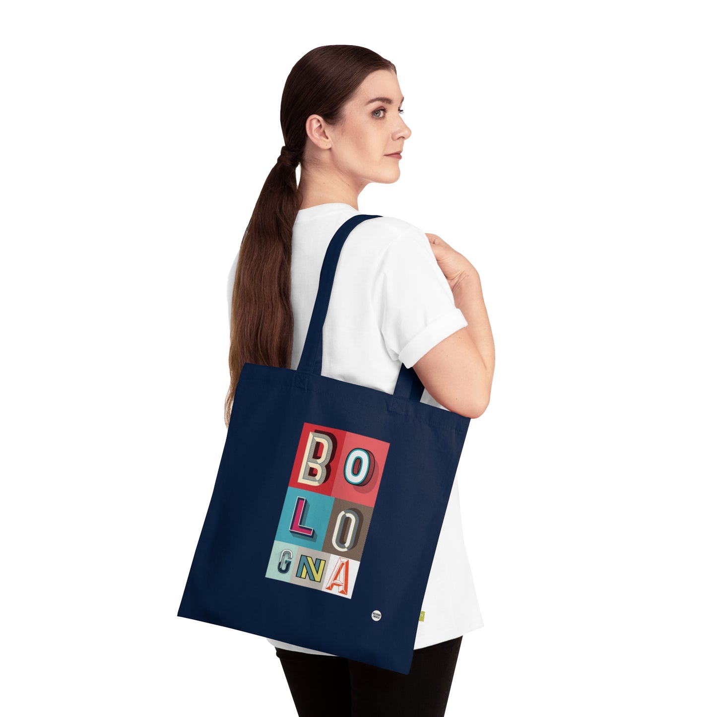 Tote Bag “Bologna” – Shopper Rossa con Stampa Tipografica