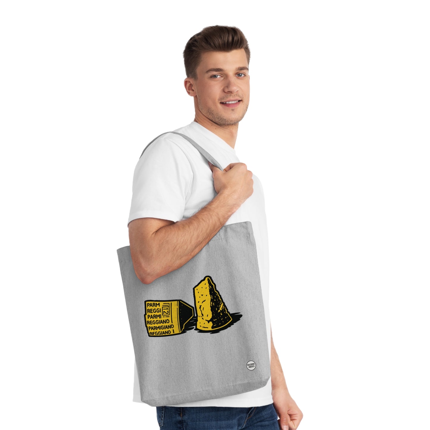Borsa Shopper Parmigiano Reggiano - Divertente e Originale, Perfetta per la Spesa, la Spiaggia o come Idea Regalo