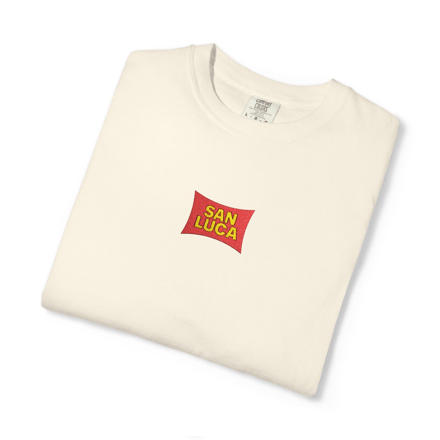 San Luca Colorful Snack-Inspired Unisex T-Shirt, Soft Casual Tee, Fun Gift for Food Lovers, Everyday Wear, Summer Vibes, Festival Attire