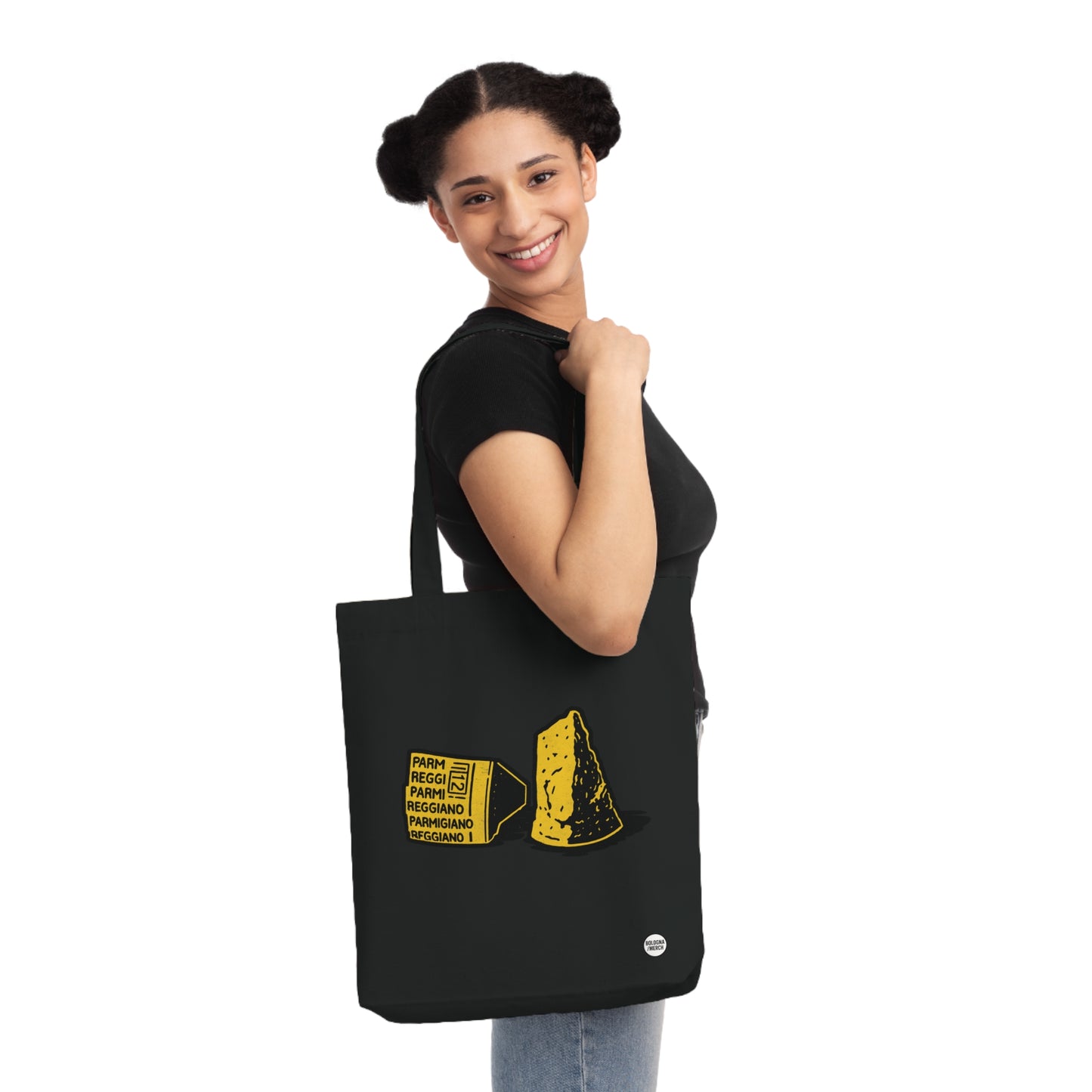 Borsa Shopper Parmigiano Reggiano - Divertente e Originale, Perfetta per la Spesa, la Spiaggia o come Idea Regalo