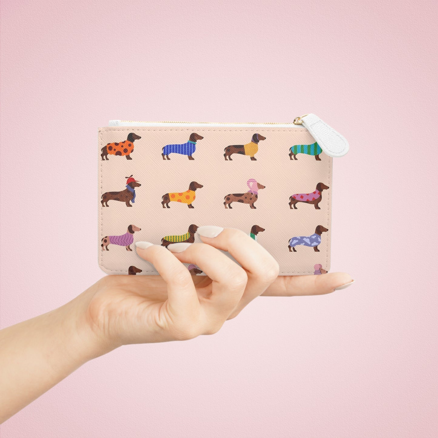 Mini Clutch con Stampa Bassotti Colorati – Accessorio Divertente e di Tendenza