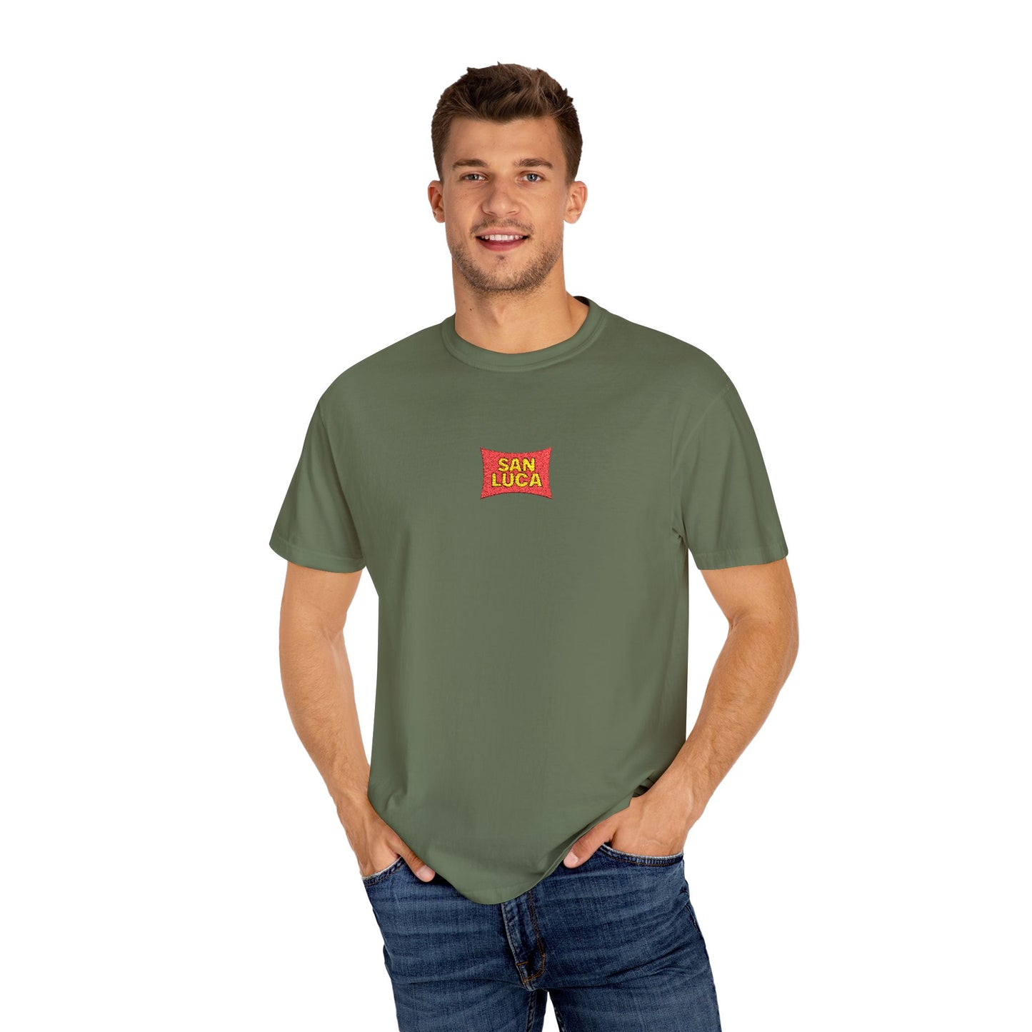 San Luca Colorful Snack-Inspired Unisex T-Shirt, Soft Casual Tee, Fun Gift for Food Lovers, Everyday Wear, Summer Vibes, Festival Attire