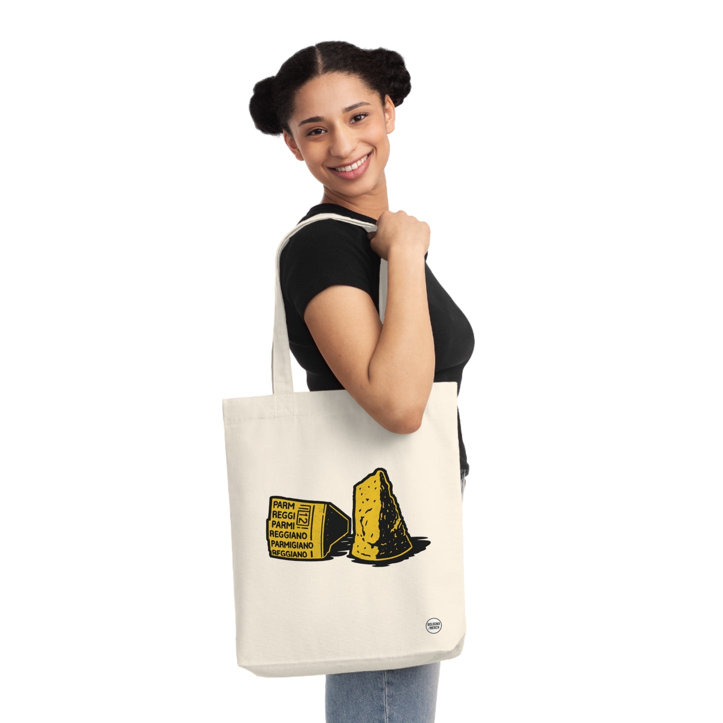 Borsa Shopper Parmigiano Reggiano - Divertente e Originale, Perfetta per la Spesa, la Spiaggia o come Idea Regalo