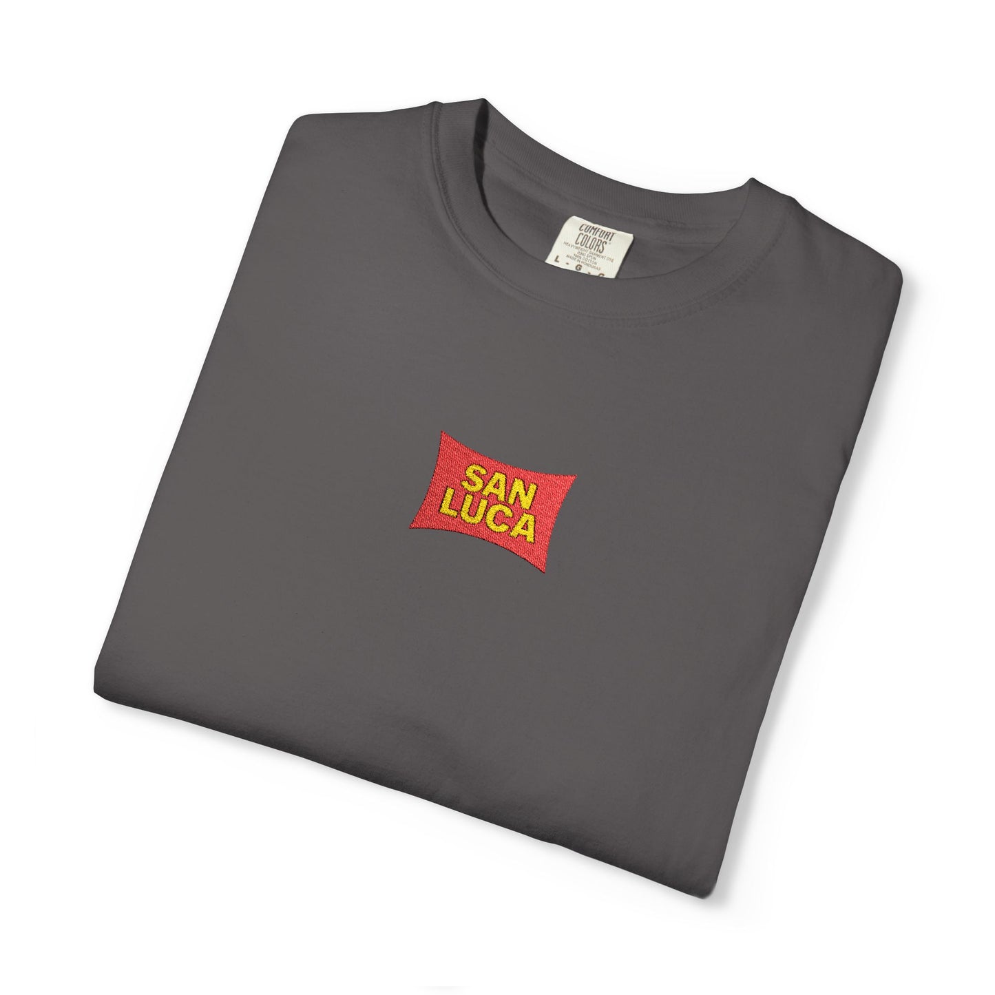 San Luca Colorful Snack-Inspired Unisex T-Shirt, Soft Casual Tee, Fun Gift for Food Lovers, Everyday Wear, Summer Vibes, Festival Attire