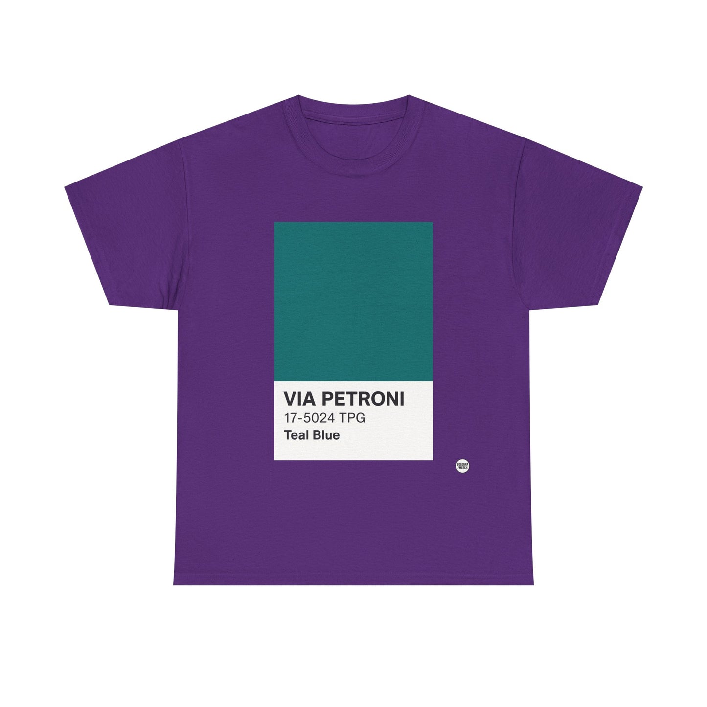 T-shirt “Via Petroni” – Teal Blue Chip color