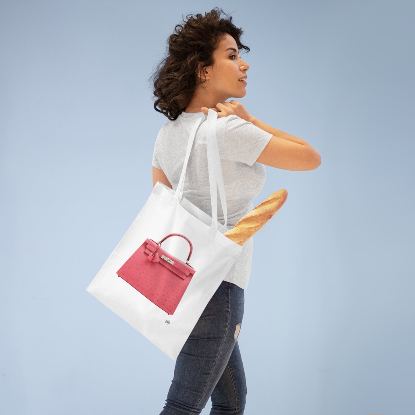 Shopper Eco in Cotone con Stampa Borsa Birkin Rosa – Tote Bag Fashion per Ogni Giorno