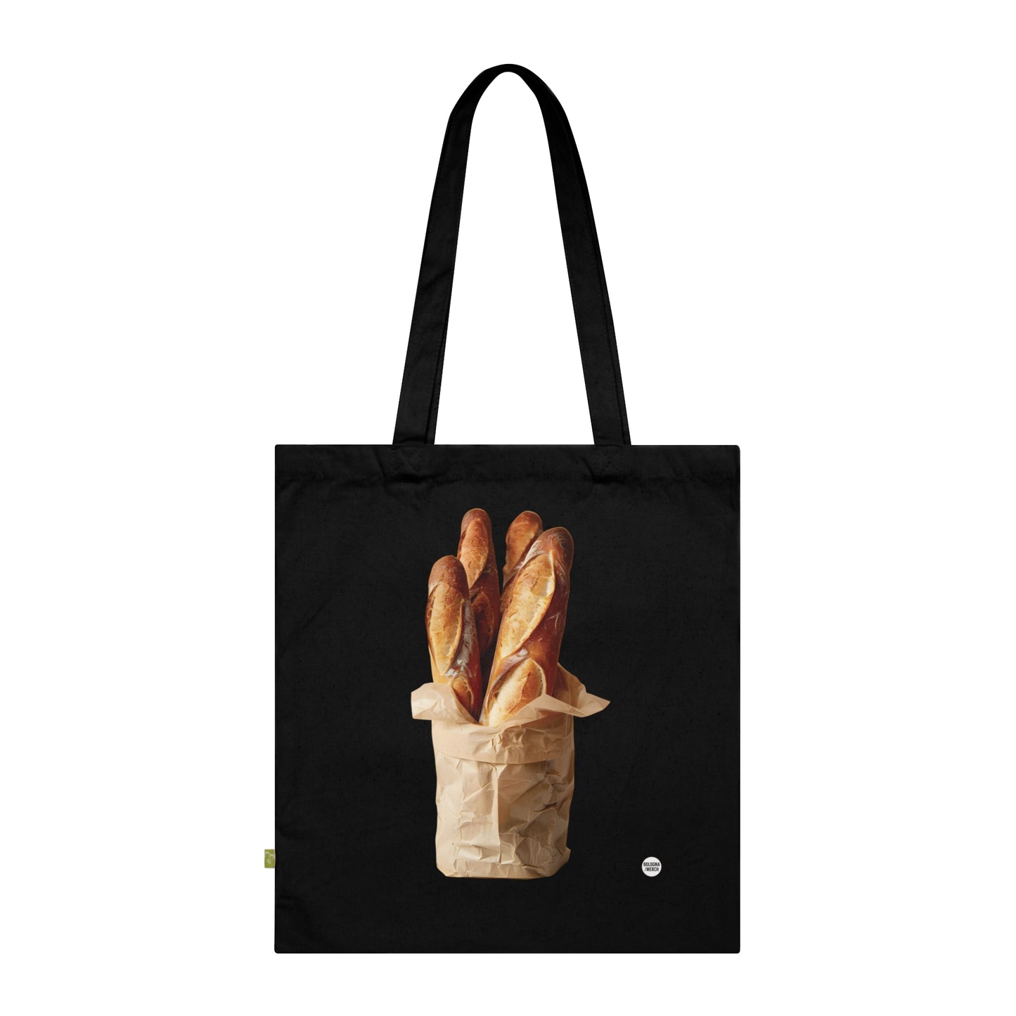 Borsa Tote in Cotone Biologico con Stampa Baguette – Shopper Eco-Friendly, Resistente e alla Moda