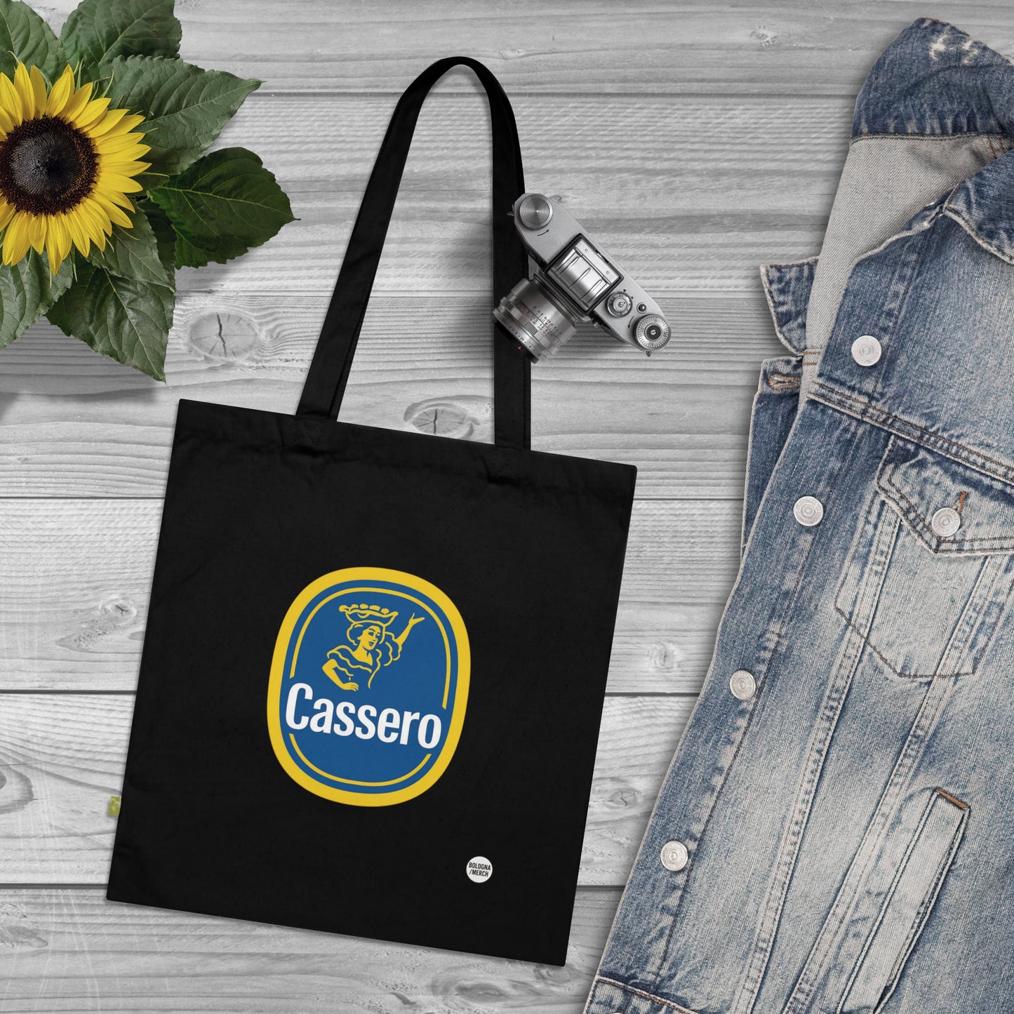 Shopper in Cotone Biologico con Manici – Borsa Ecologica Riutilizzabile per la Spesa – Cassero Bologna