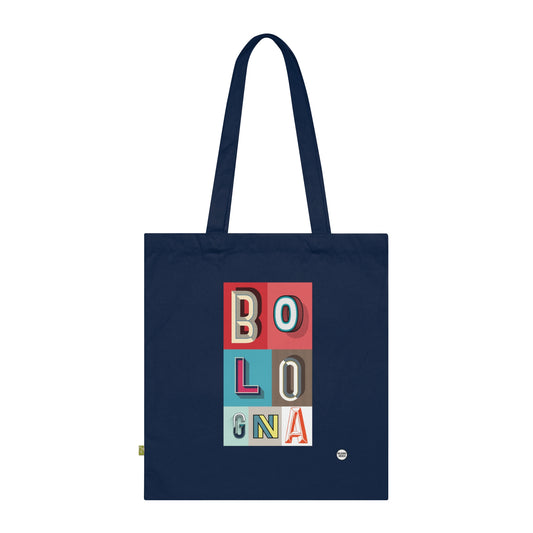 Tote Bag “Bologna” – Shopper Rossa con Stampa Tipografica
