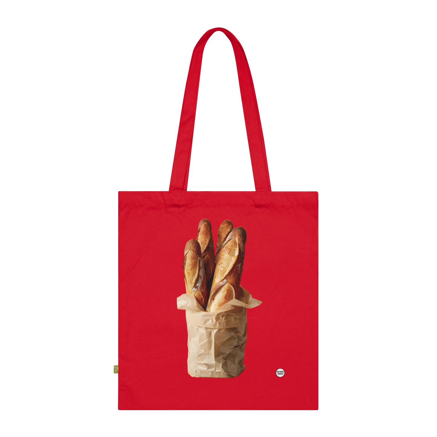 Borsa Tote in Cotone Biologico con Stampa Baguette – Shopper Eco-Friendly, Resistente e alla Moda