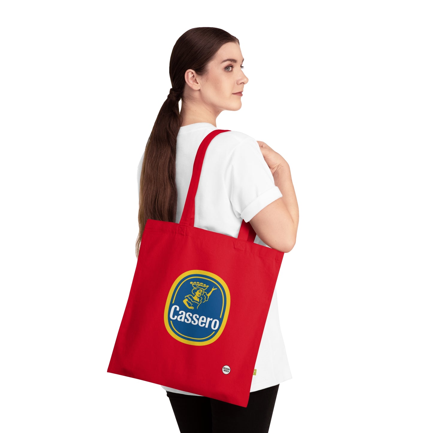 Shopper in Cotone Biologico con Manici – Borsa Ecologica Riutilizzabile per la Spesa – Cassero Bologna