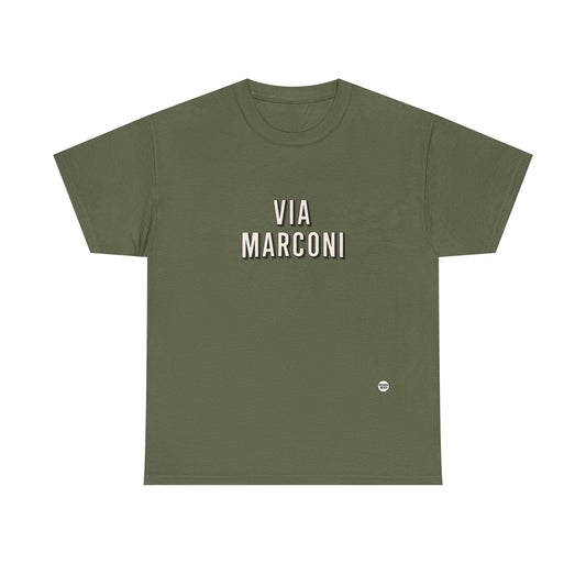 Via Marconi Unisex Heavy Cotton Tee - Casual and Stylish Wear for Poetry Lovers