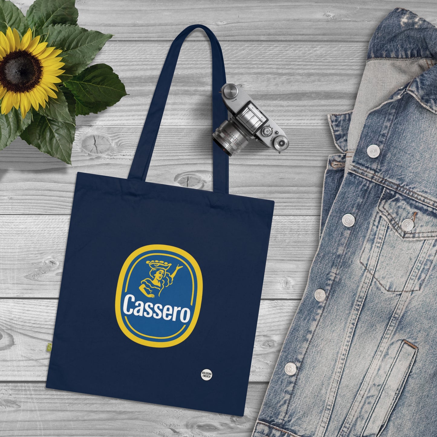 Shopper in Cotone Biologico con Manici – Borsa Ecologica Riutilizzabile per la Spesa – Cassero Bologna