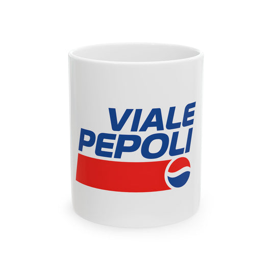 Viale C. Pepoli Ceramic Mug - 11oz/15oz, Retro Design for Coffee Lovers