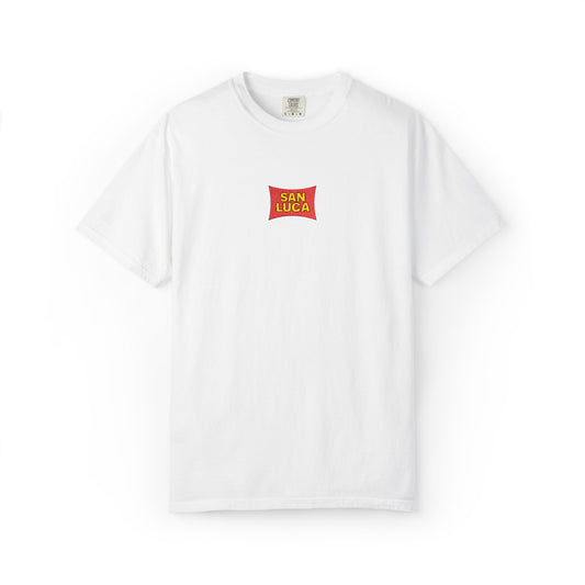 San Luca Colorful Snack-Inspired Unisex T-Shirt, Soft Casual Tee, Fun Gift for Food Lovers, Everyday Wear, Summer Vibes, Festival Attire